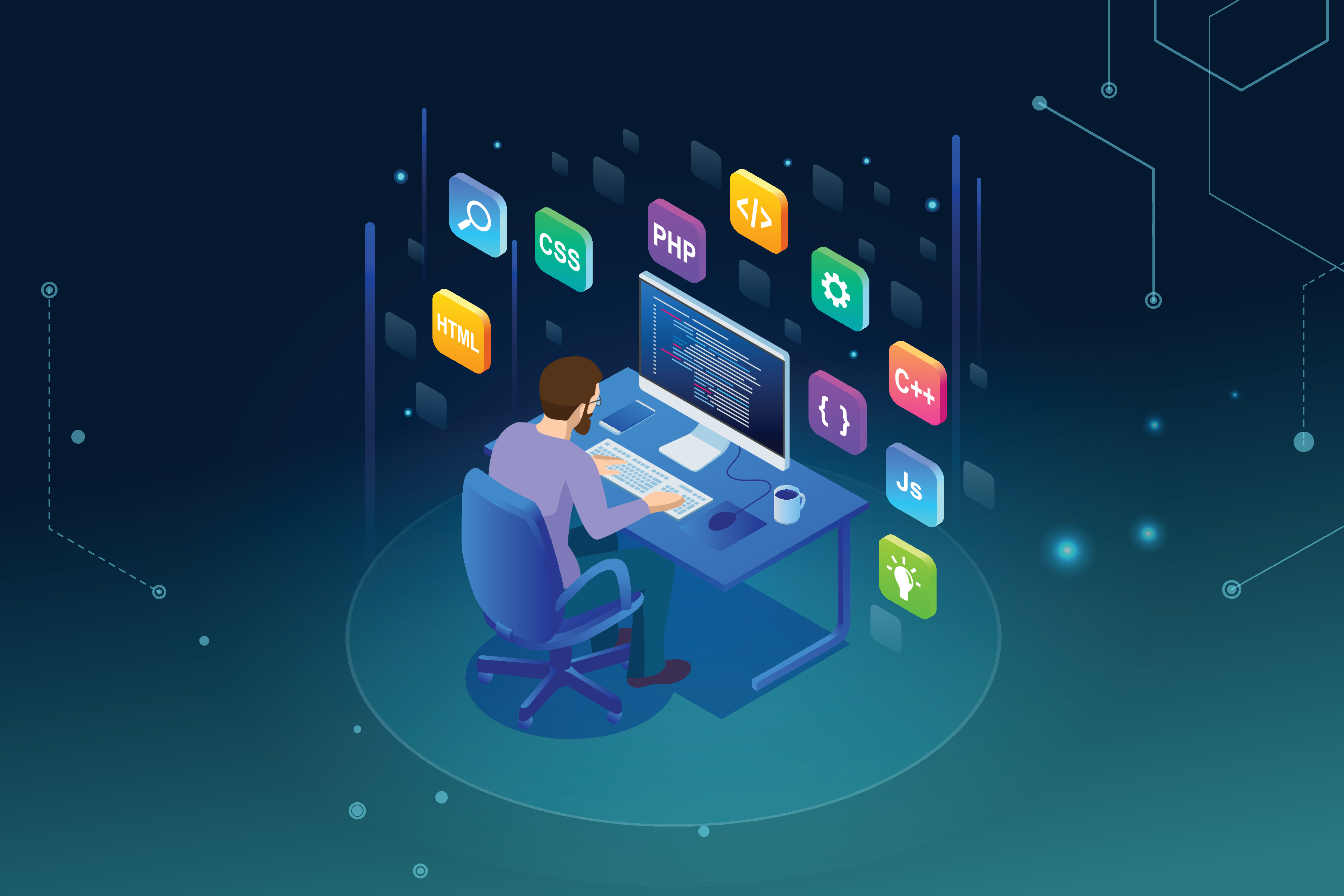 Grafik Arbeitsplatz von TECHLink AG mit Software